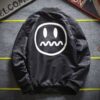 Fashion Bomber Jacket Coat Patchwork Zipper Two Sides Double Side - Green - Image 2