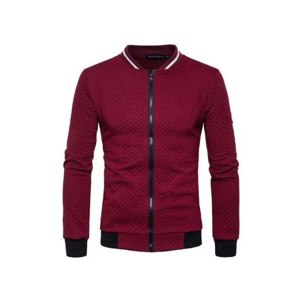 Fashion Mens Zipper Comfort Blazers Windbreak Lightweight Jackets Coats-Burgundy